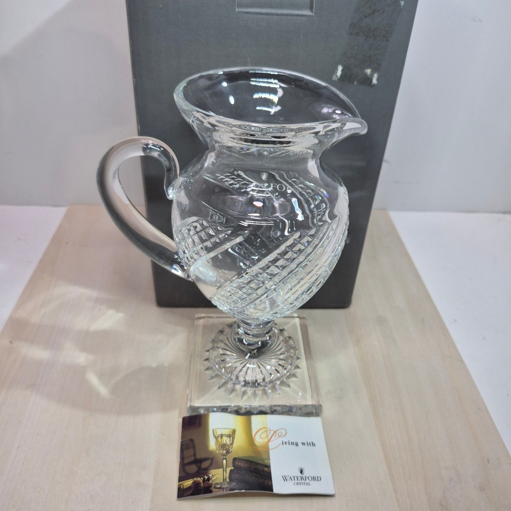 Waterford Crystal Lismore Footed Pitcher 9 Inch Cut Glass Jug with Box